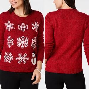 Snowflake Christmas Holiday Sweater Karen Scott Women’s Size Large